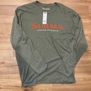 Simms Men’s Logo LS Long Sleeve Shirt Military Heather Green 13626-914-30